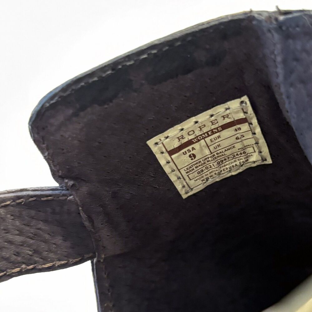 Roper Women's‎ Western Mika Brown Stamped Floral Brown Leather Sandals US Size 9 - Picture 12 of 12